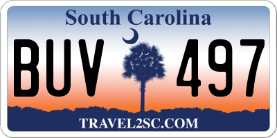 SC license plate BUV497