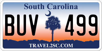 SC license plate BUV499