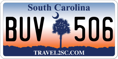 SC license plate BUV506