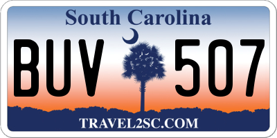 SC license plate BUV507