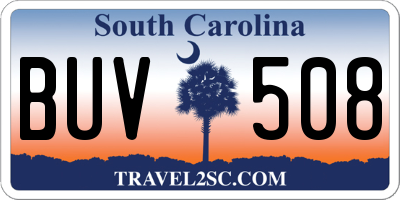 SC license plate BUV508