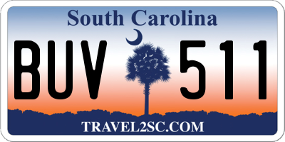 SC license plate BUV511
