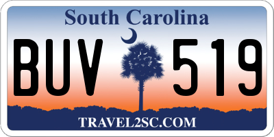 SC license plate BUV519
