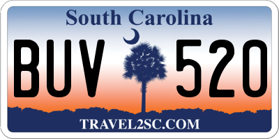 SC license plate BUV520