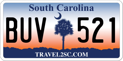 SC license plate BUV521