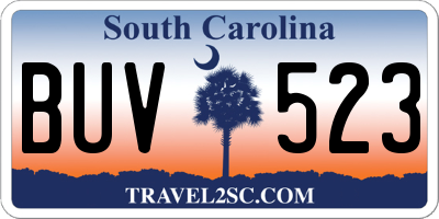 SC license plate BUV523