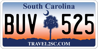 SC license plate BUV525
