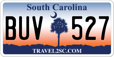 SC license plate BUV527