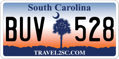 SC license plate BUV528