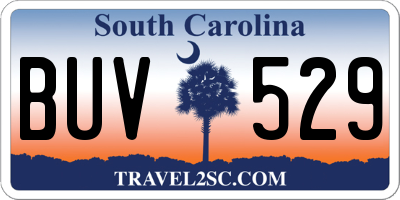 SC license plate BUV529