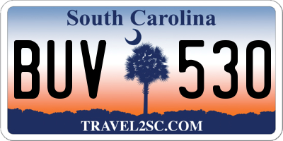 SC license plate BUV530
