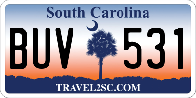 SC license plate BUV531