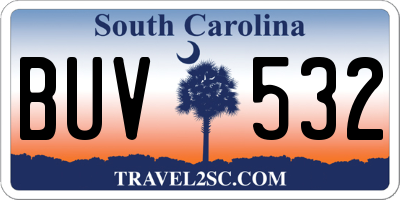SC license plate BUV532