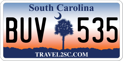 SC license plate BUV535