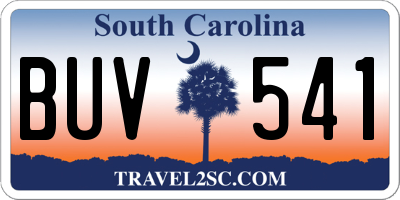 SC license plate BUV541