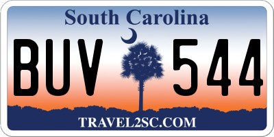 SC license plate BUV544