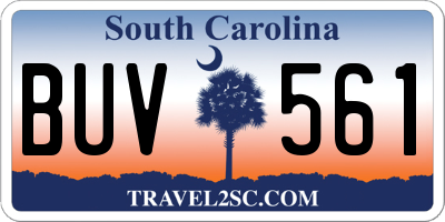 SC license plate BUV561