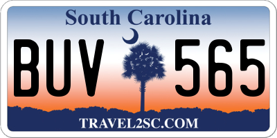 SC license plate BUV565