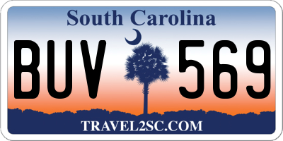 SC license plate BUV569