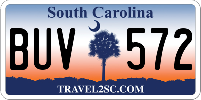 SC license plate BUV572