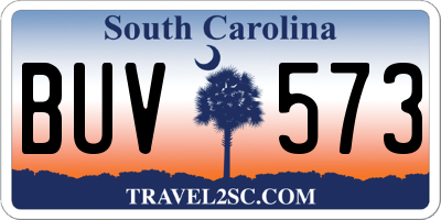 SC license plate BUV573