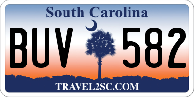 SC license plate BUV582