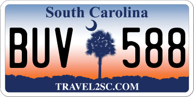 SC license plate BUV588