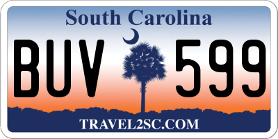 SC license plate BUV599
