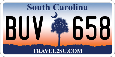 SC license plate BUV658