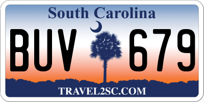 SC license plate BUV679