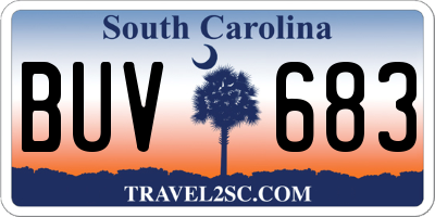 SC license plate BUV683