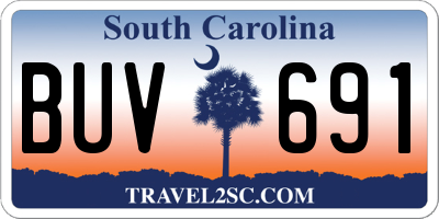 SC license plate BUV691