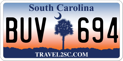 SC license plate BUV694