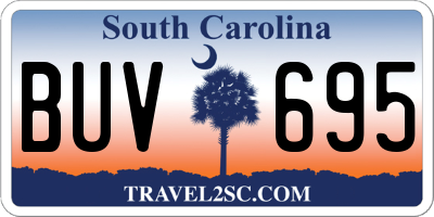 SC license plate BUV695