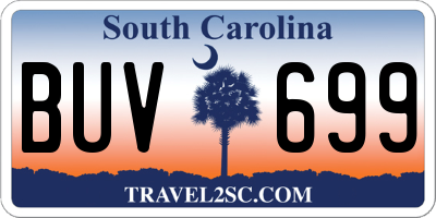 SC license plate BUV699