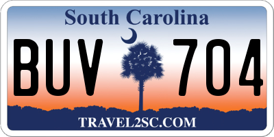 SC license plate BUV704