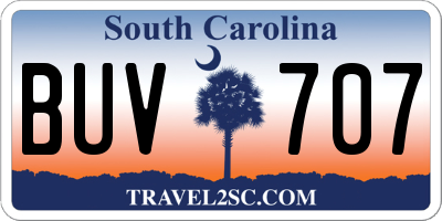 SC license plate BUV707