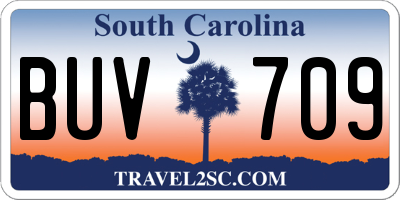SC license plate BUV709