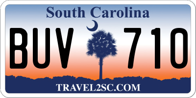 SC license plate BUV710