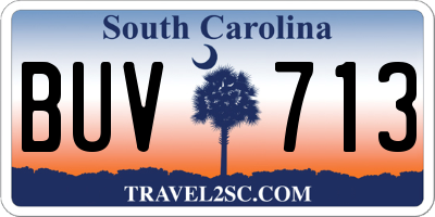 SC license plate BUV713
