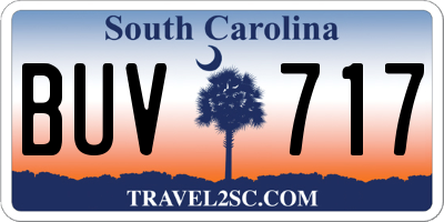 SC license plate BUV717