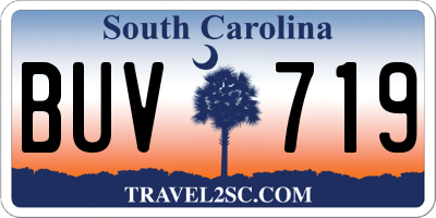 SC license plate BUV719