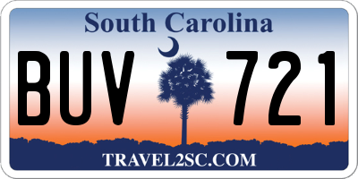SC license plate BUV721