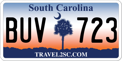 SC license plate BUV723