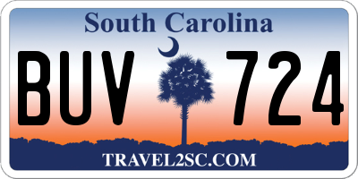 SC license plate BUV724