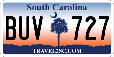 SC license plate BUV727