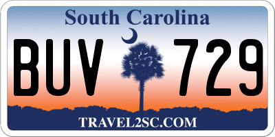 SC license plate BUV729
