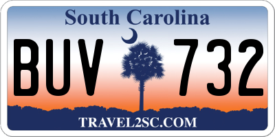 SC license plate BUV732