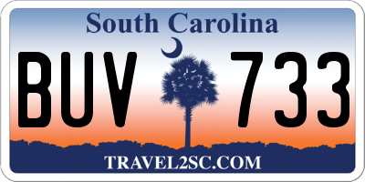 SC license plate BUV733