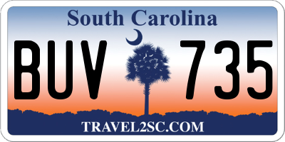 SC license plate BUV735